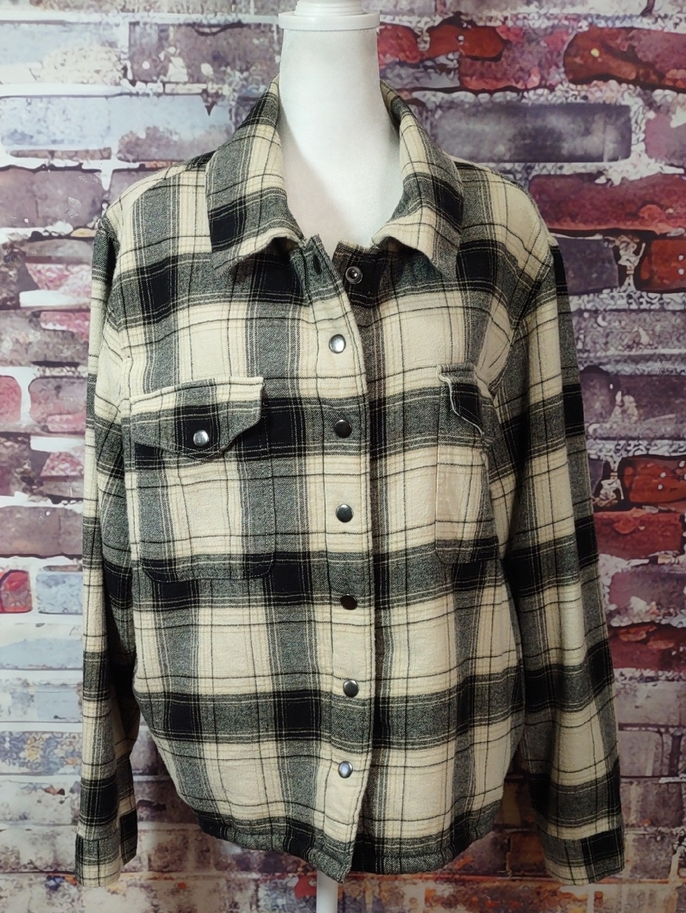 Lucky Brand Plaid Flannel Snap Front Shirt/Jacket